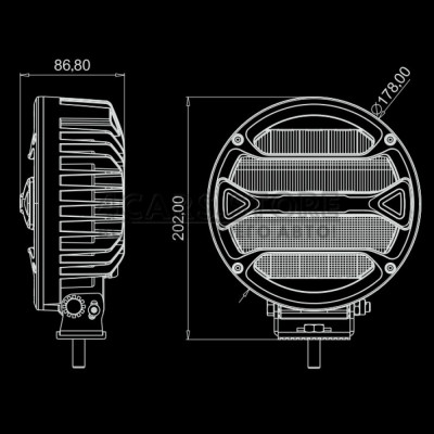 LED фара робочого світла DriveX WL R-101 DLX 7" SP+DRL 18L-90W OSR